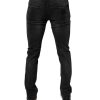 Black Cotton Stretch Skinny Men Denim Jeans - Image 4