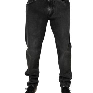 Black Cotton Stretch Skinny Men Denim Jeans