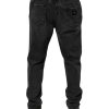 Black Cotton Stretch Skinny Men Denim Jeans - Image 4