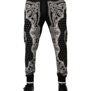 Black Bandana Cotton Jogger Pants