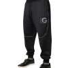 Black Polyester Logo Jogger Pants - Image 3