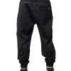 Black Polyester Logo Jogger Pants - Image 4