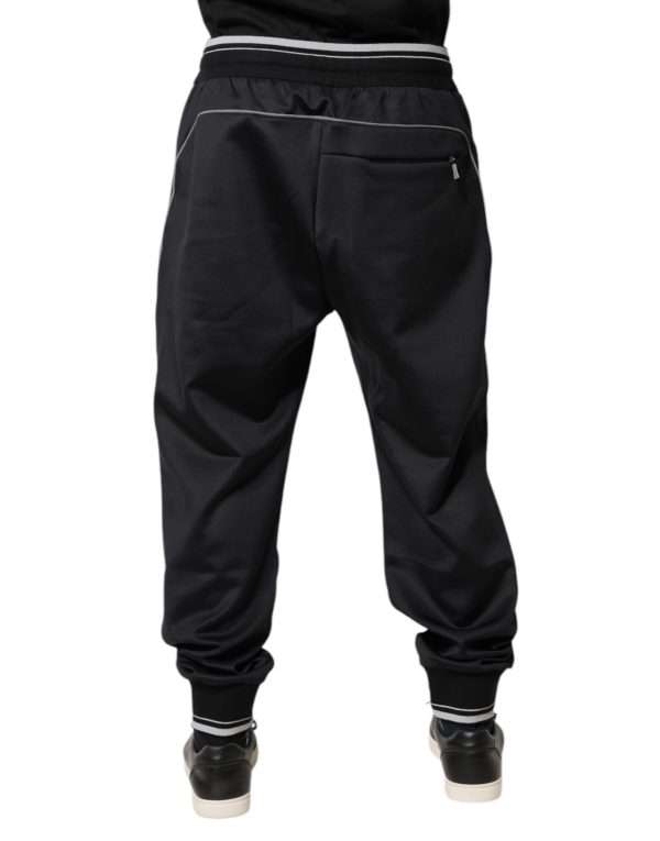 Black Polyester Logo Jogger Pants - Image 4