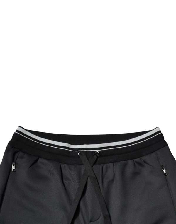 Black Polyester Logo Jogger Pants - Image 5