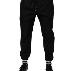 Black Cotton Men Jogger Sweatpants Pants