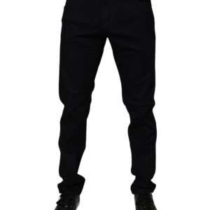 Black Cotton Stretch Slim Fit Men Denim Jeans