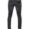Dark Gray Washed Cotton Skinny Men Denim Jeans - Image 3