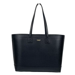 Medium Grainy Leather Black Tote Bag Purse