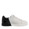 White Black Logo Portofino Men Sneaker Shoes - Image 7