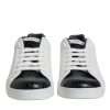 White Black Leather Portofino Sneaker Shoes - Image 2
