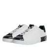 White Black Leather Portofino Sneaker Shoes - Image 4