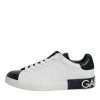 White Black Leather Portofino Sneaker Shoes - Image 6