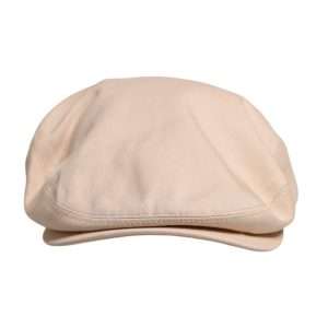 Beige Cotton Newsboy Capello Cabbie Hat