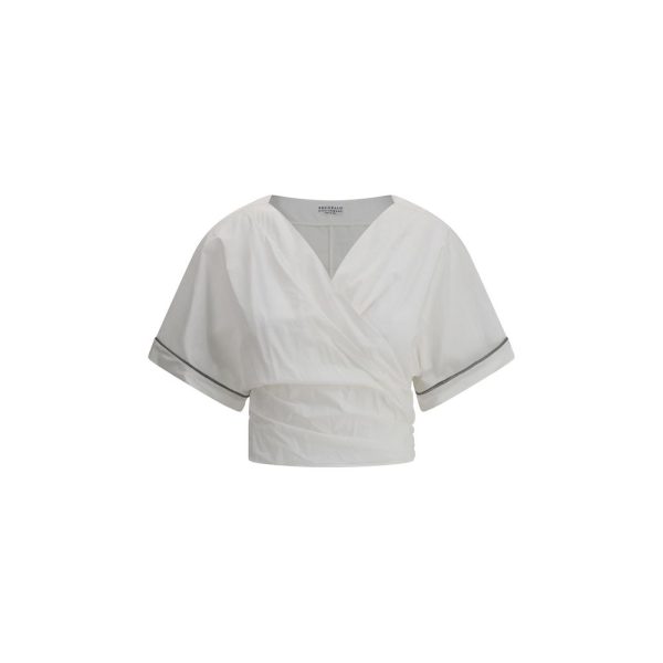 Buckle-knotted waist Blouse