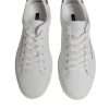 White Suede Leather Low Top Sneakers Shoes - Image 3