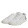 White Suede Leather Low Top Sneakers Shoes - Image 4