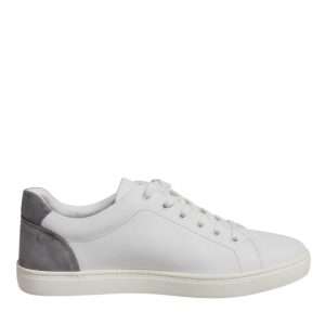 White Suede Leather Low Top Sneakers Shoes