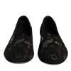 Black Taormina Lace Slip On Flats Shoes - Image 2