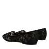Black Taormina Lace Slip On Flats Shoes - Image 4