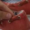 Scarlet Red Blue Stripe Flat Slip-On Shoes - Image 8