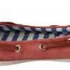 Scarlet Red Blue Stripe Flat Slip-On Shoes - Image 2