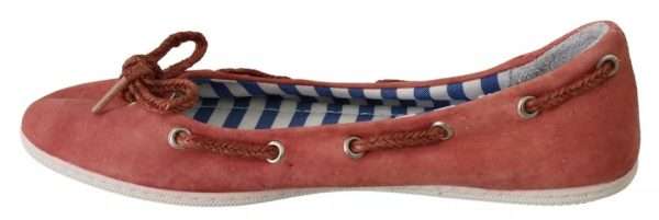Scarlet Red Blue Stripe Flat Slip-On Shoes - Image 2