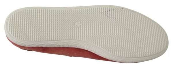 Scarlet Red Blue Stripe Flat Slip-On Shoes - Image 5