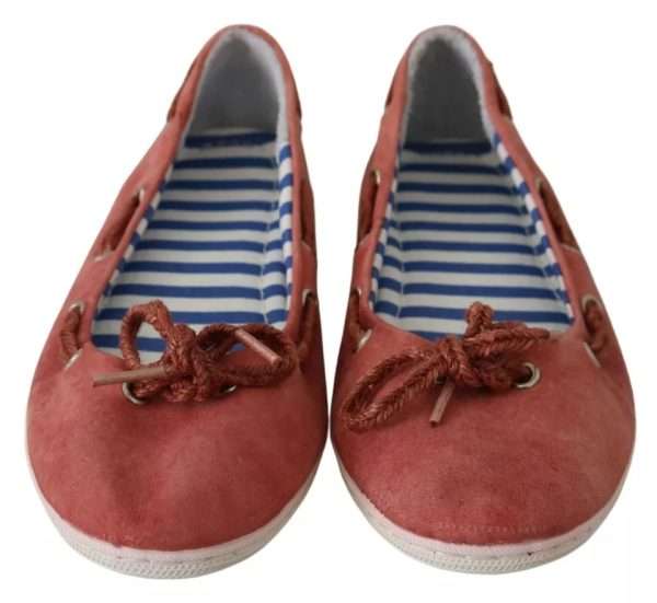 Scarlet Red Blue Stripe Flat Slip-On Shoes - Image 6