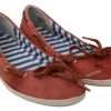 Coral Suede Lace Bow Loafers Ballet Flat Shoes - Image 4
