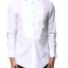 White Cotton Poplin Bib Formal Dress Shirt - Image 2