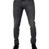 Dark Gray Cotton Stretch Skinny Denim Jeans - Image 2