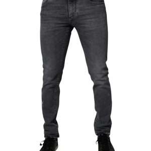 Dark Gray Cotton Stretch Skinny Denim Jeans