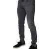 Dark Gray Cotton Stretch Skinny Denim Jeans - Image 3