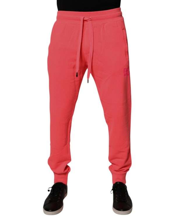 Neon Red Cotton Jogger Men Sweatpants Pants - Image 2