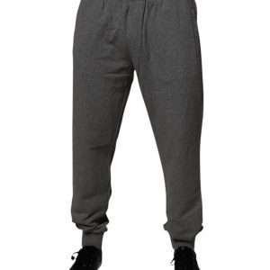 Gray Logo Cotton Jogger Men Sweatpants Pants
