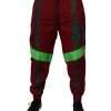 Maroon Nylon Men Jogger Sweatpants Pants - Image 2