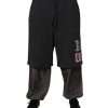Dark Gray Cotton Layered Straight Sweatpants Pants - Image 2