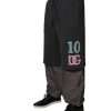 Dark Gray Cotton Layered Straight Sweatpants Pants - Image 3