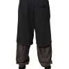 Dark Gray Cotton Layered Straight Sweatpants Pants - Image 4