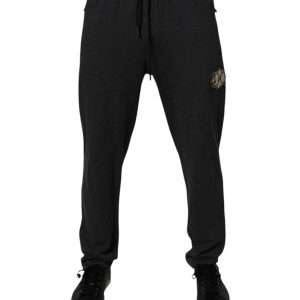 Dark Gray Logo Cotton Jogger Sweatpants Pants
