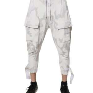 White Camouflage Cargo Jogger Sweatpants Pants