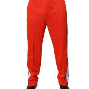 Red White Mid Waist Men Jogger Sweatpants Pants