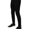 Black Cotton Stretch Skinny Men Denim Jeans - Image 3