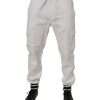 White Cotton Jogger Cargo Skinny Pants - Image 2