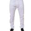 White Cotton Stretch Skinny Dress Formal Pants - Image 2