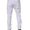 White Cotton Stretch Skinny Dress Formal Pants - Image 4