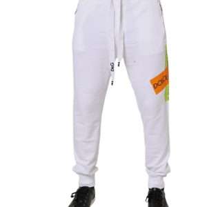 White Logo Tape Jogger Cotton Sweatpants Pants