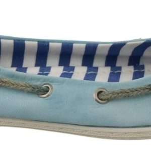 Sky Blue Suede Lace Bow Loafers Ballet Flat Shoes