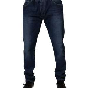 Blue Washed Cotton Stretch Skinny Denim Jeans