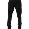 Black Cotton Stretch Men Skinny Denim Jeans - Image 4